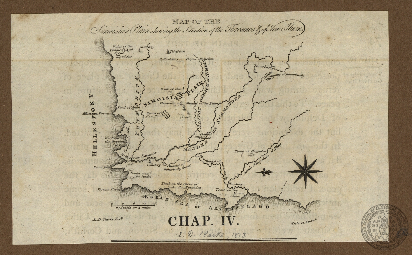 Map of the Simoisian Plain shewing the situation of the Thresmos & of New Ilium.